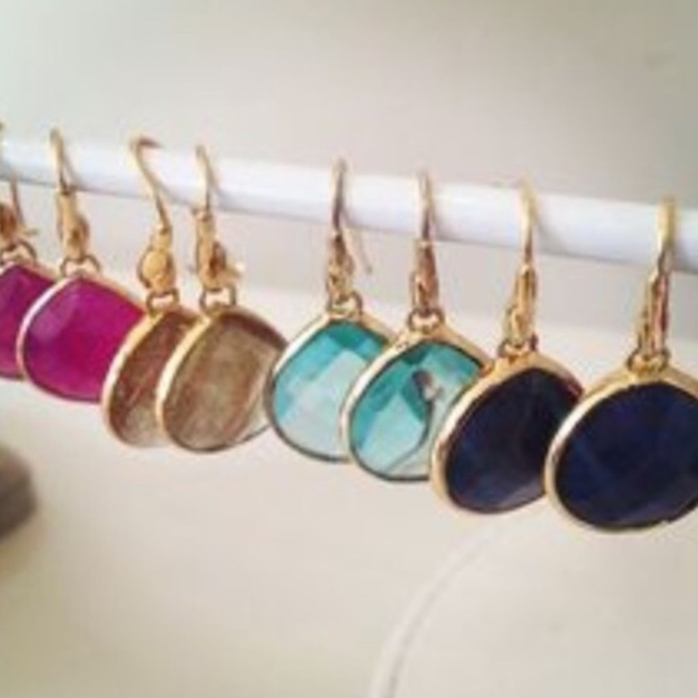 :: Stella & Dot Serenity Raspberry Drop Earrings - Picture 5 of 8